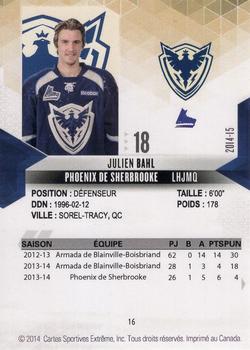 2014-15 Extreme Sherbrooke Phoenix QMJHL #16 Julien Bahl Back
