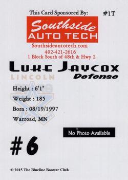 2014-15 Lincoln Stars (USHL) Series 2 #1T Luke Jaycox Back