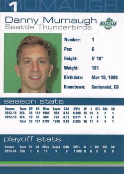 2014-15 Booster Club Seattle Thunderbirds (WHL) #2 Danny Mumaugh Back