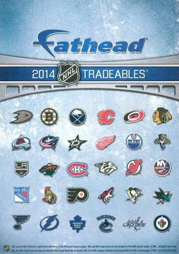2014 Fathead NHL Tradeables #10 Henrik Lundqvist Back