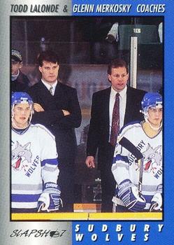 1994-95 Slapshot Sudbury Wolves (OHL) #24 Todd Lalonde Front