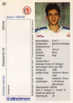 1994-95 IHA DEL (German) #80 Christian Schmitz Back