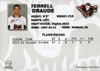 2013-14 Calgary Hitmen (WHL) #NNO Terrell Draude Back