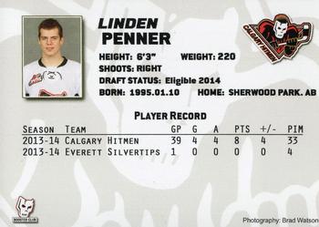2013-14 Calgary Hitmen (WHL) #NNO Linden Penner Back