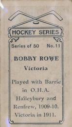 1912-13 Imperial Tobacco Hockey Series (C57) #11 Bobby Rowe Back