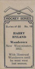 1912-13 Imperial Tobacco Hockey Series (C57) #19 Harry Hyland Back