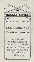1912-13 Imperial Tobacco Hockey Series (C57) #24 Jas Gardiner Back