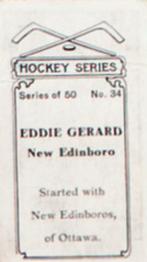 1912-13 Imperial Tobacco Hockey Series (C57) #34 Eddie Gerard Back