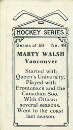 1912-13 Imperial Tobacco Hockey Series (C57) #49 Marty Walsh Back