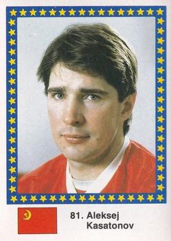 1989 Semic Hockey VM/Jaakiekon MM (Swedish/Finnish) Stickers #81 Alexei Kasatonov Front