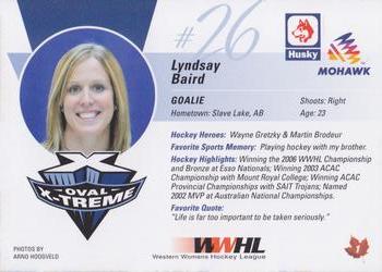 2006-07 Calgary Oval X-Treme (WWHL) #1 Lyndsay Baird Back