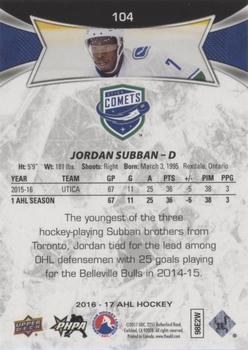 2016-17 Upper Deck AHL - Red #104 Jordan Subban Back