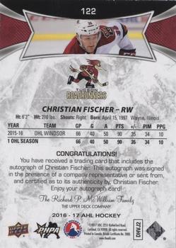 2016-17 Upper Deck AHL - Autographs #122 Christian Fischer Back