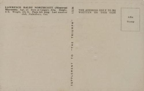 1935-36 Amalgamated Press The Triumph #NNO Lawrence Baldy Northcott Back