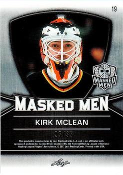 2017 Leaf Masked Men - Masked Men Metal Blue Prismatic #19 Kirk McLean Back