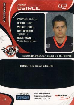 2007-08 Extreme Ottawa 67's (OHL) #18 Radim Ostrcil Back