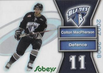 2007-08 Sobey's Saskatoon Blades (WHL) #NNO Colton MacPherson Front