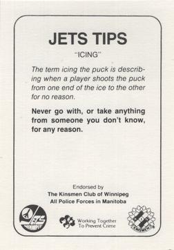 1985-86 Winnipeg Jets Police #NNO Dave Ellett Back