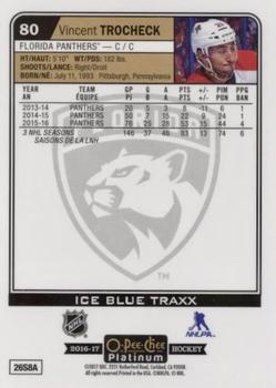 2016-17 O-Pee-Chee Platinum - Ice Blue Traxx #80 Vincent Trocheck Back