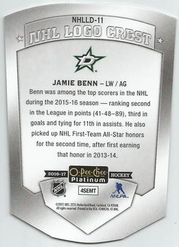 2016-17 O-Pee-Chee Platinum - NHL Logo Crest Die Cuts #NHLLD-11 Jamie Benn Back