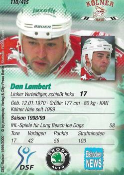 1999-00 Powerplay DEL (German) #110 Dan Lambert Back