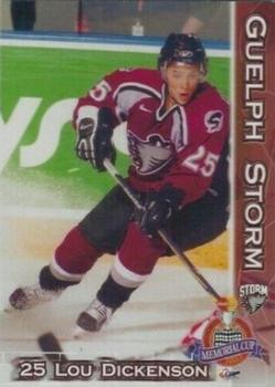 2001-02 M&T Printing Guelph Storm (OHL) Memorial Cup #17 Lou Dickenson Front