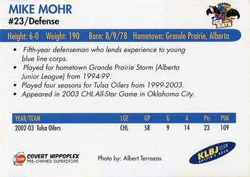 2004-05 Austin Ice Bats (CHL) #NNO Mike Mohr Back