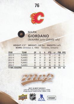 2017-18 Upper Deck MVP #76 Mark Giordano Back