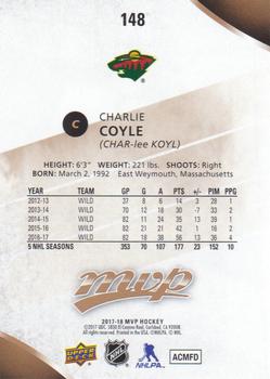 2017-18 Upper Deck MVP #148 Charlie Coyle Back