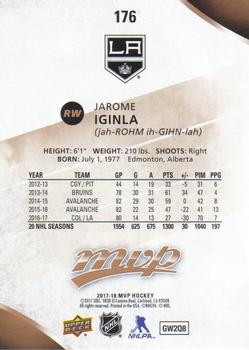2017-18 Upper Deck MVP #176 Jarome Iginla Back