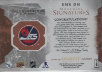 2016-17 Upper Deck Ice - 2016-17 Upper Deck Exquisite Collection Material Signatures #EMS-DH Dale Hawerchuk Back