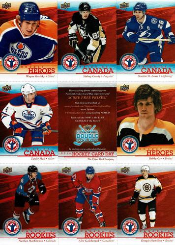 2014 Upper Deck National Hockey Card Day Canada - Sheets #NNO Wayne Gretzky / Sidney Crosby / Martin St. Louis / Taylor Hall / Checklist / Bobby Orr / Nathan MacKinnon / Alex Galchenyuk / Dougie Hamilton Front