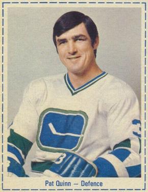1972-73 Nalley's Potato Chips Vancouver Canucks #NNO Pat Quinn Front