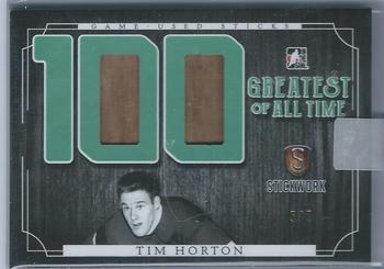 2017 Leaf In The Game Stickwork - 100 Greatest of All-Time Relics - Emerald #GAT-68 Tim Horton Front