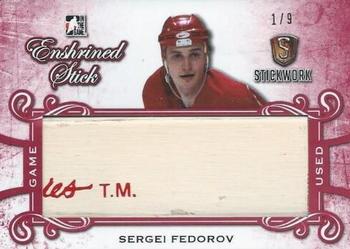 2017 Leaf In The Game Stickwork - Enshrined Stick Relics - Red #ES-19 Sergei Fedorov Front