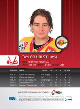 2011-12 Austrian EBEL #EBEL-218 Taylor Holst Back