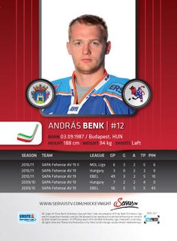 2011-12 Austrian EBEL #EBEL-267 Andras Benk Back