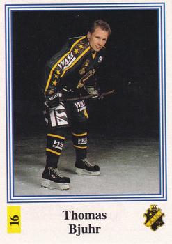1991-92 Semic Elitserien (Swedish) Stickers #16 Thomas Bjuhr Front