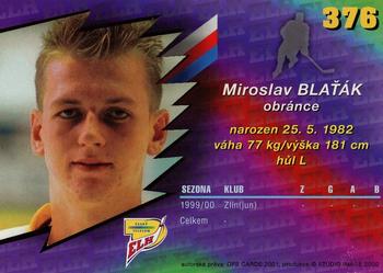 2000-01 Czech OFS #376 Miroslav Blatak Back