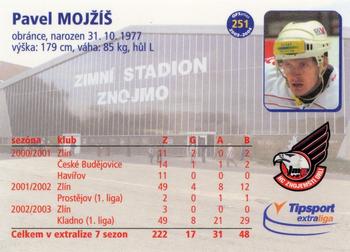 2003-04 Czech OFS #251 Pavel Mojzis Back
