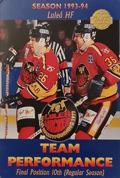 1994-95 Leaf Elit Set (Swedish) #142 Luleå HF Team Performance Front