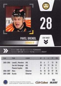 2008-09 SHL Elitset #6 Pavel Brendl Back