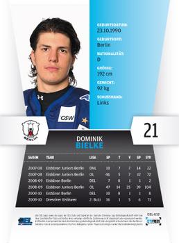 2010-11 Playercards (DEL) #DEL-032 Dominik Bielke Back