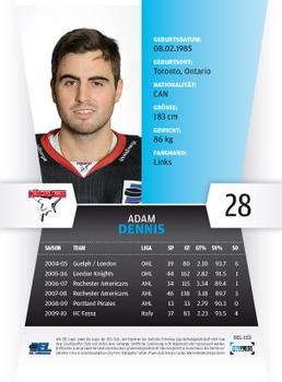2010-11 Playercards (DEL) #DEL-153 Adam Dennis Back