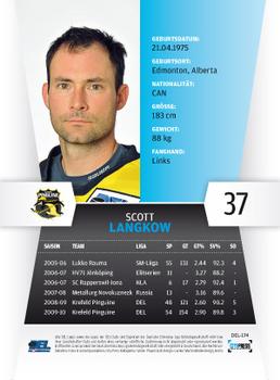 2010-11 Playercards (DEL) #DEL-174 Scott Langkow Back
