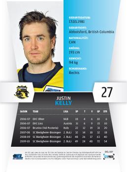2010-11 Playercards (DEL) #DEL-187 Justin Kelly Back