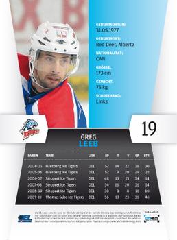 2010-11 Playercards (DEL) #DEL-250 Greg Leeb Back