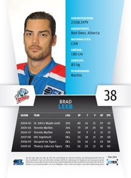 2010-11 Playercards (DEL) #DEL-254 Brad Leeb Back