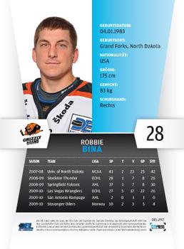 2010-11 Playercards (DEL) #DEL-297 Robbie Bina Back