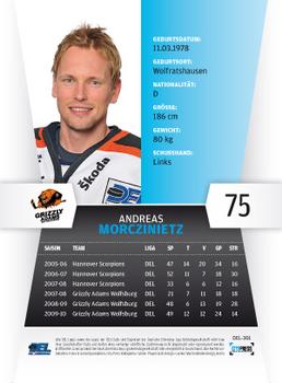2010-11 Playercards (DEL) #DEL-301 Andreas Morczinietz Back